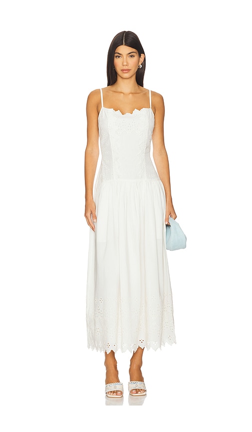 Tularosa Ava Midi Dress in White.  XS. Also in L, M, S