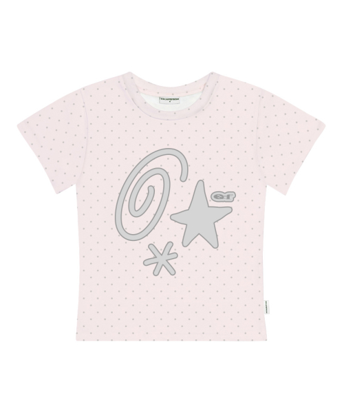 Kitsch Symbol Print Dot Slim Fit Short Sleeve T-Shirt Lemon