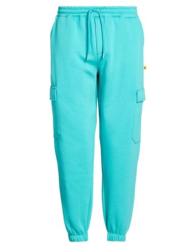 Man Pants Turquoise Size XL Polyester, Cotton