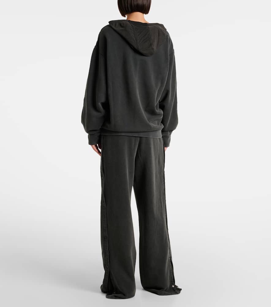 Snap oversized cotton jersey hoodie