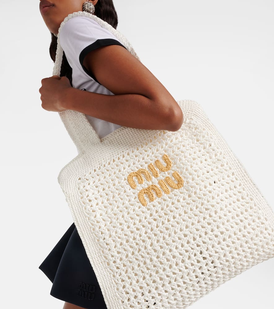 Medium logo crochet tote bag