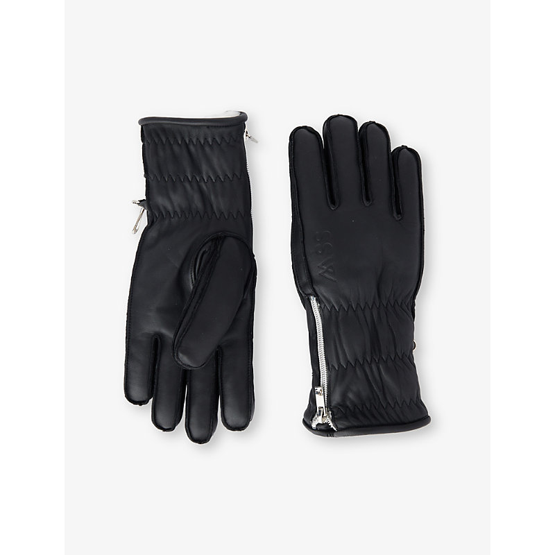 Womens Jet Wanderlust Leather Ski Gloves M