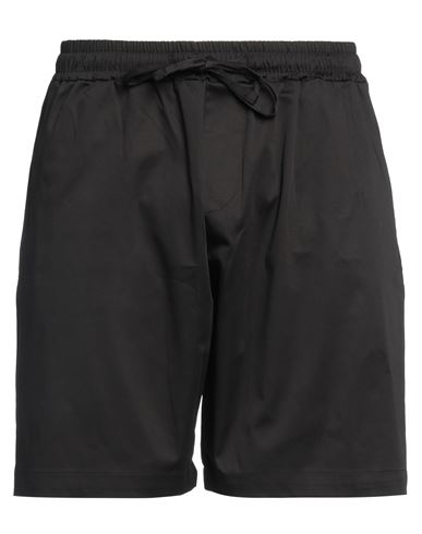 Man Shorts & Bermuda Shorts Black Size L Cotton, Lycra