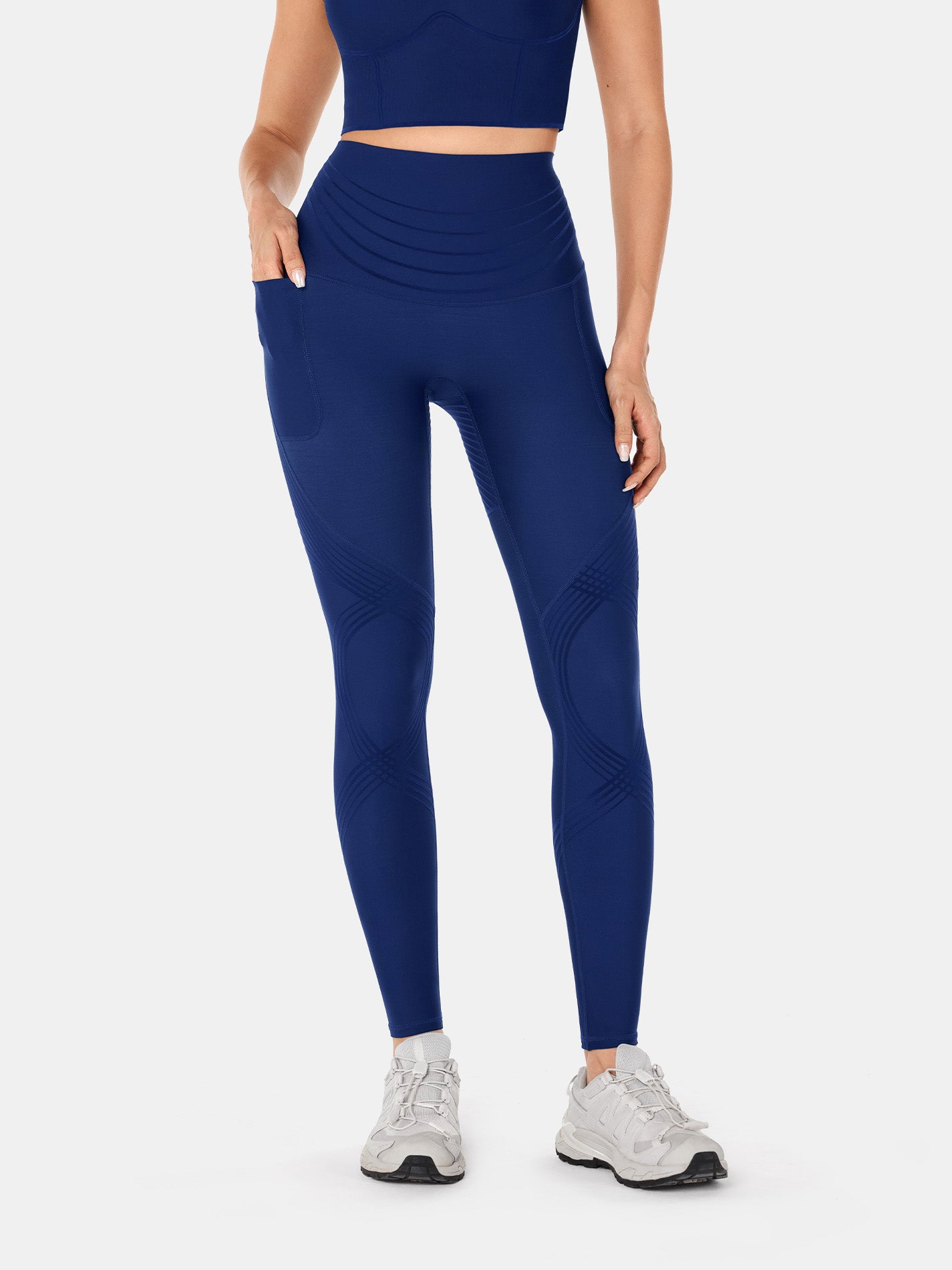 Body Sculpt Side Pocket Leggings 2.0 Reversible Wear - Navy
