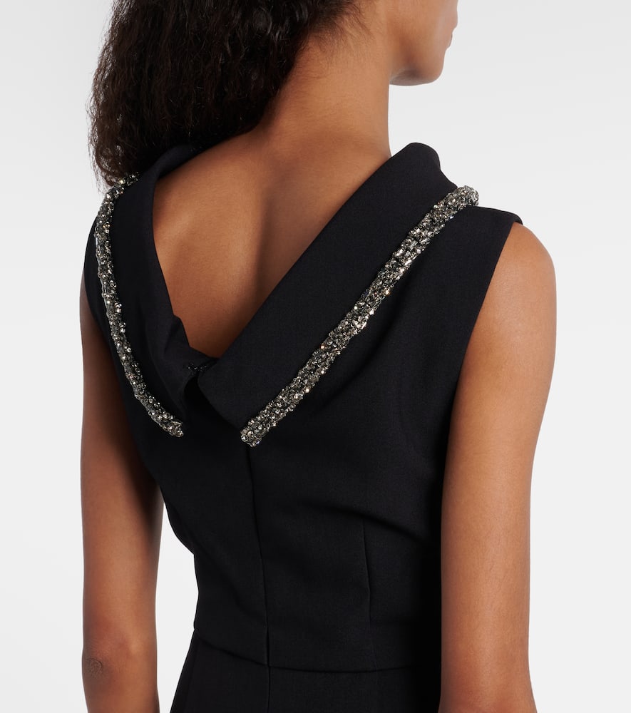 Embellished crêpe gown