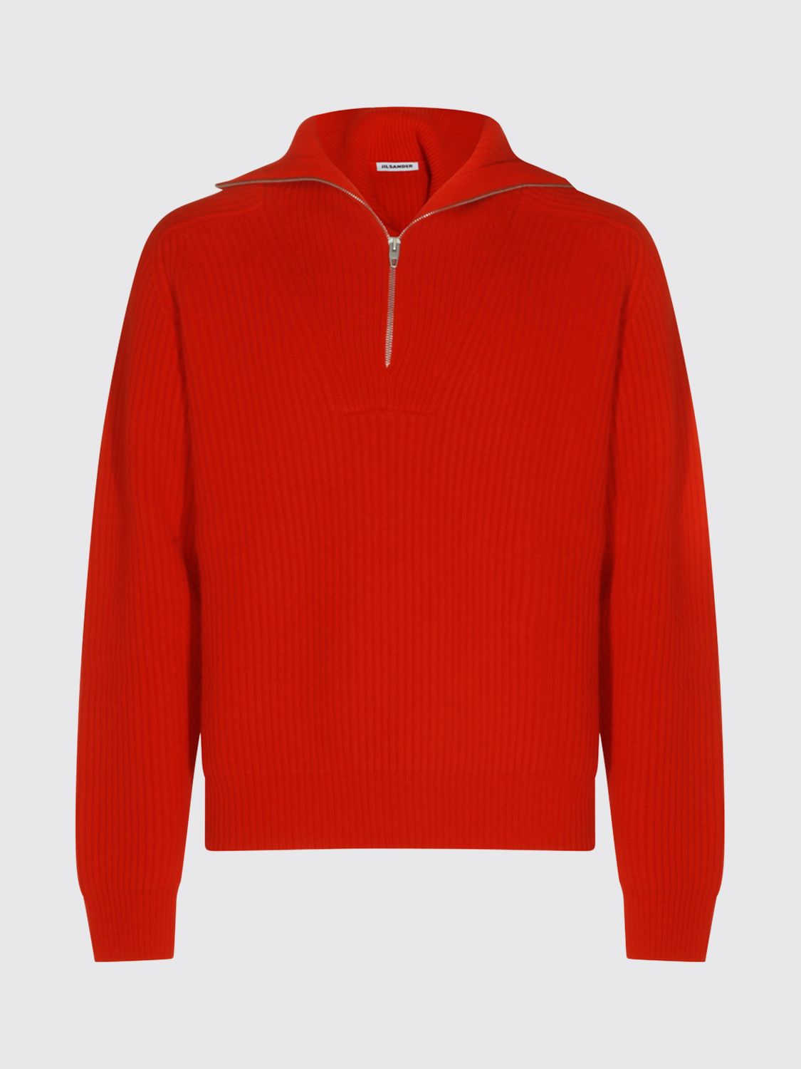 High Neck Half-Zip Jumper in Pure Wool