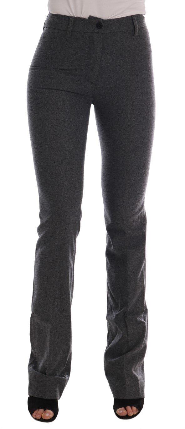 Cotton-Blend Stretch Trousers — Gray