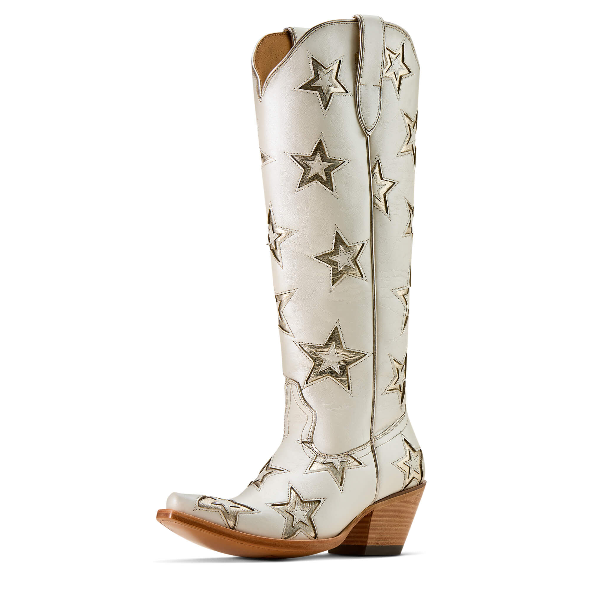 Women's Casanova Star X Toe Western Boots in Ivory Pearl, B Medium Width, Size 3, by