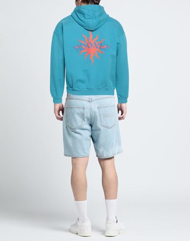 Man Sweatshirt Azure Size S Cotton