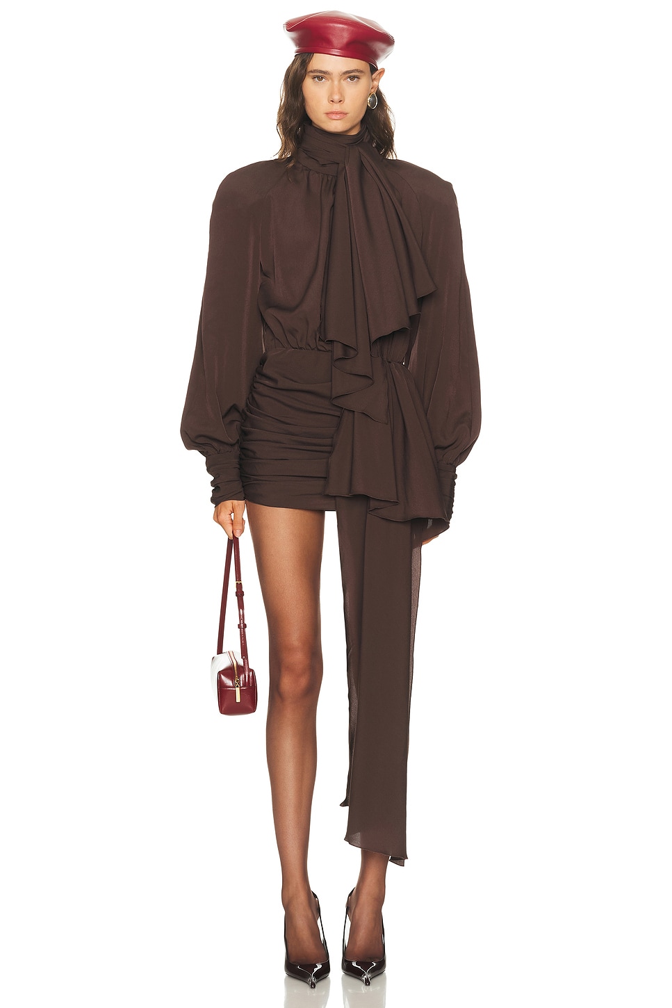 Rowen rose vestido abito en color burgundy 40/6 también /2