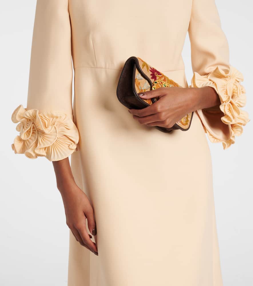 Ruffled Crêpe Couture midi dress