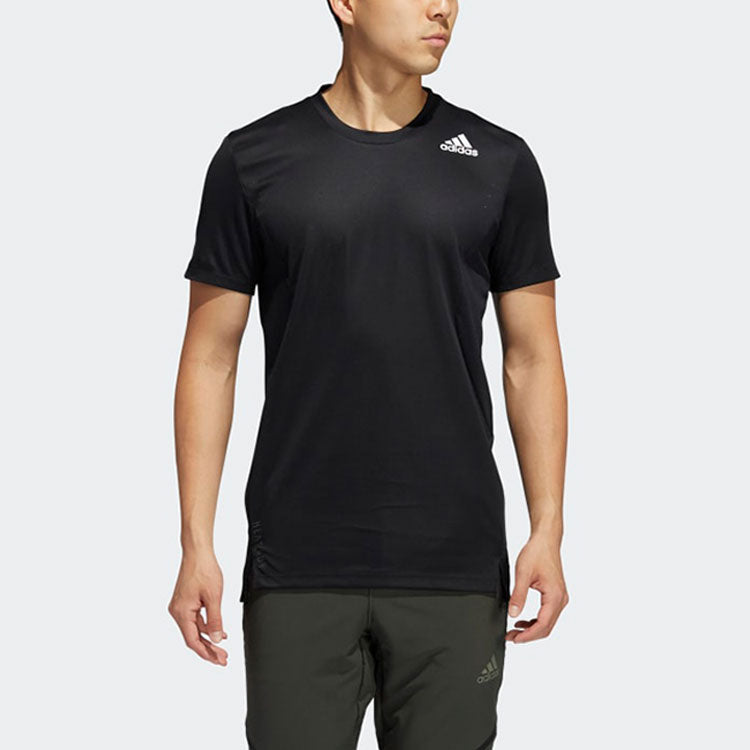 Solid Color Training Sports Short Sleeve Black