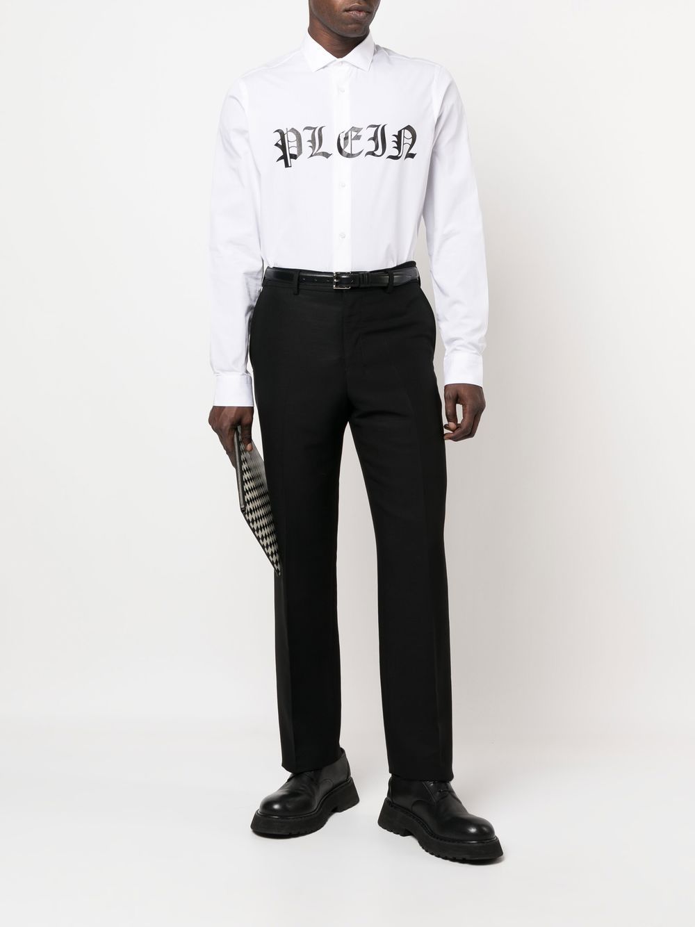 Gothic Plein logo-print shirt - Black