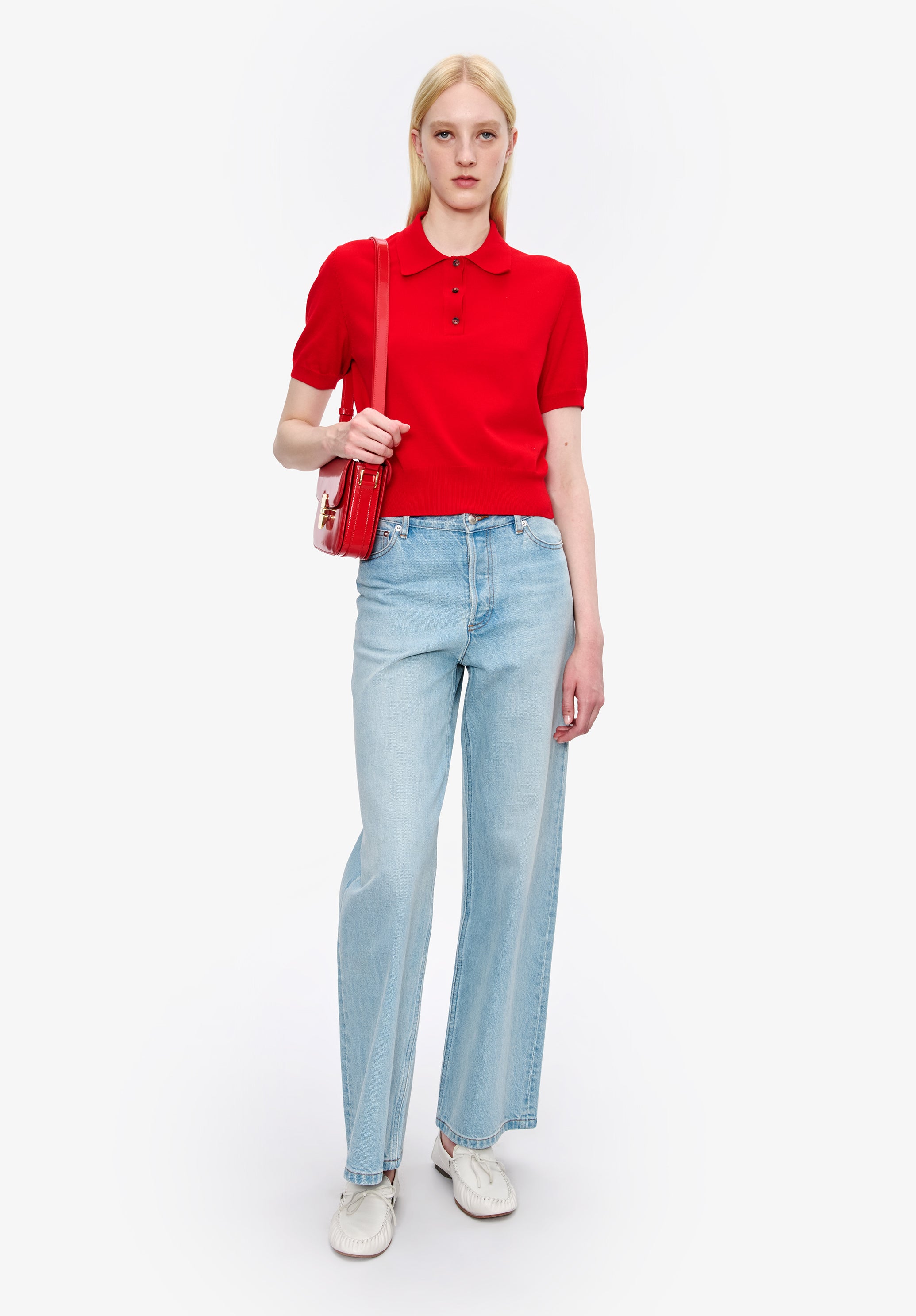 A. P.C. Women's Ruby polo shirt Size: Extra Small in Red