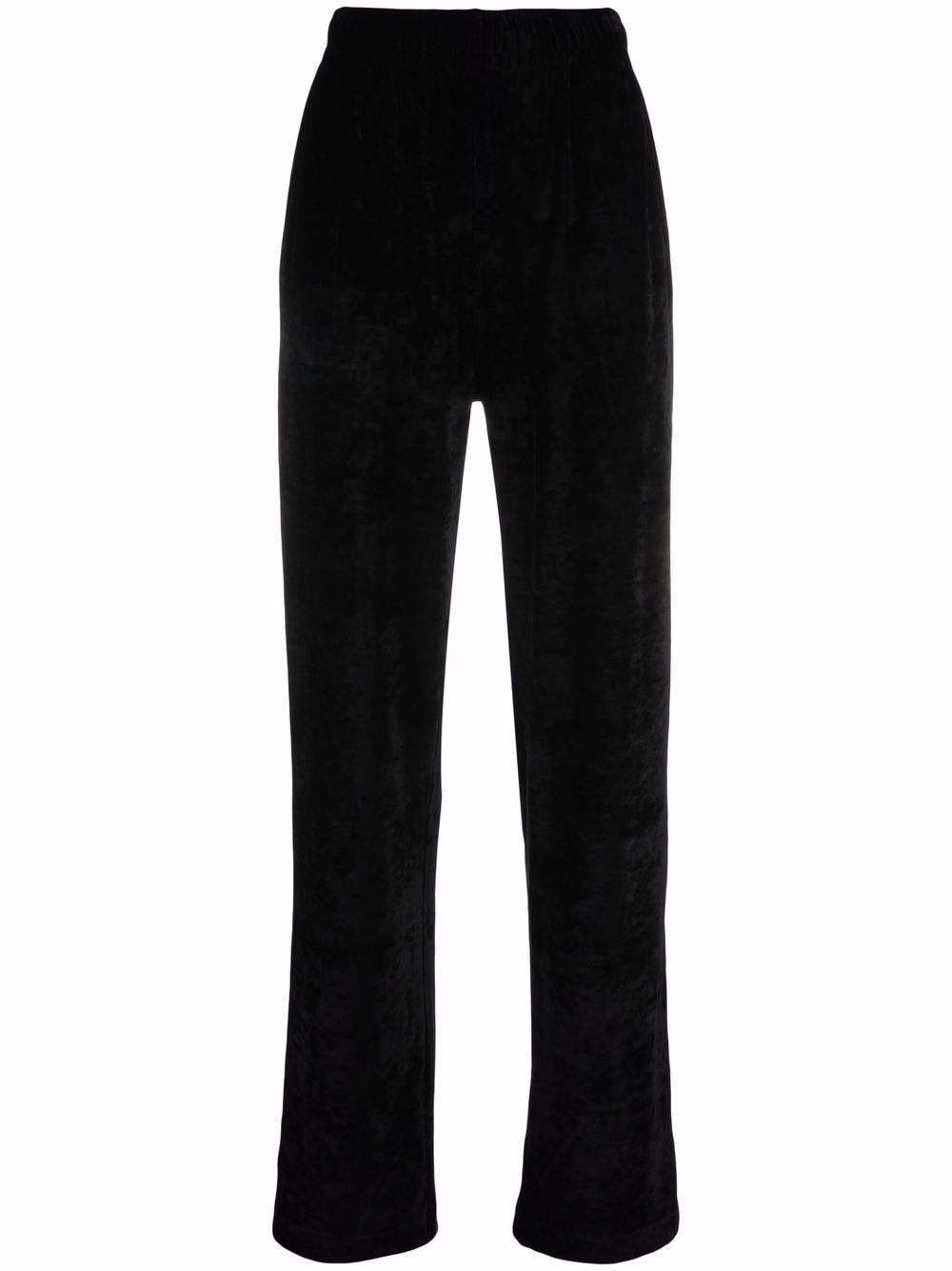 Velvet straight-leg trousers - Black