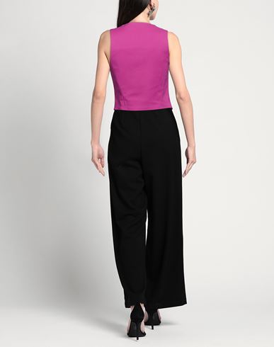 Woman Tailored Vest Fuchsia Size 10 Cotton, Polyester, Rubber