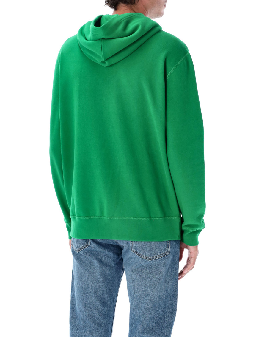 Green Logo Embroidery Hoodie