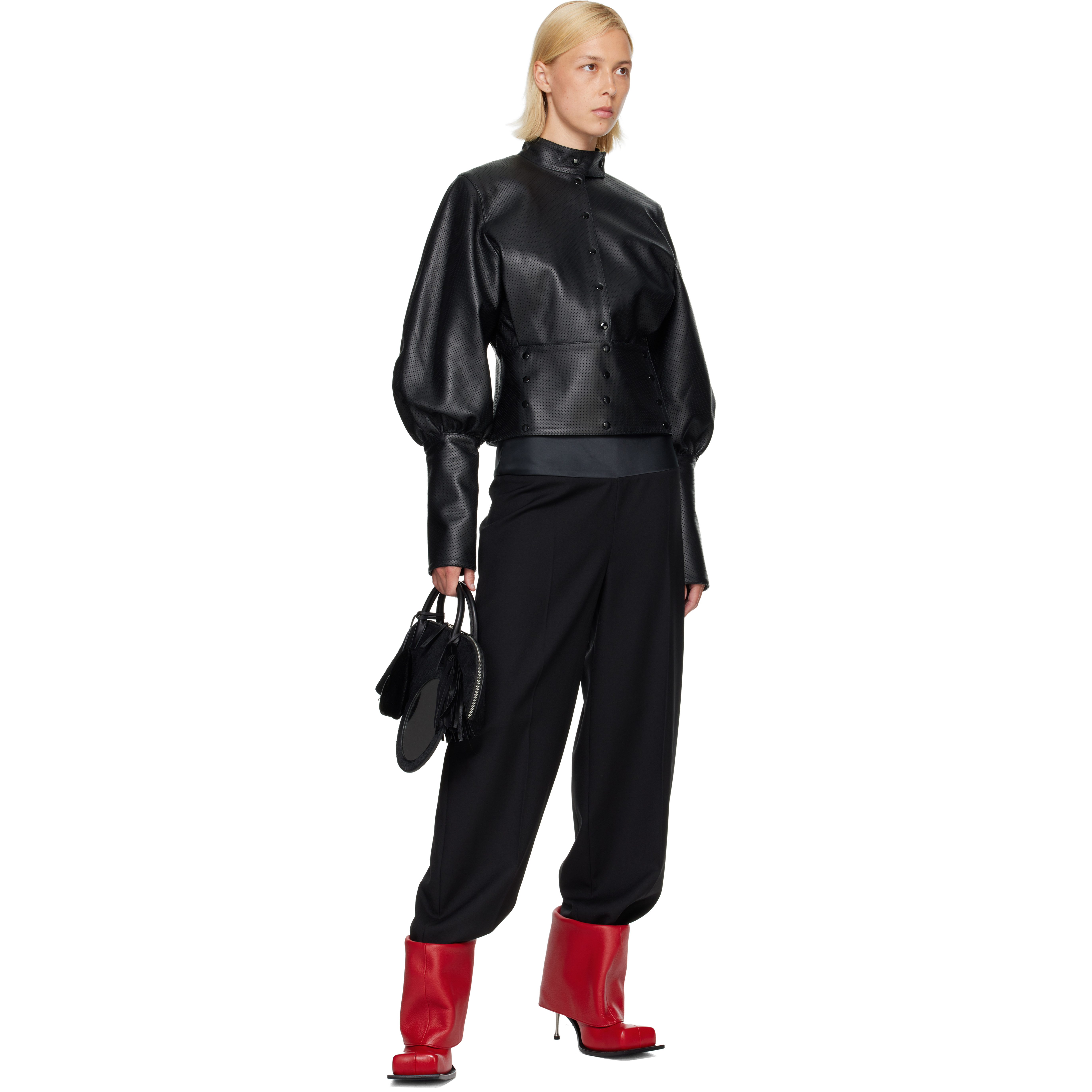Red Iman Stiletto Heel Boots