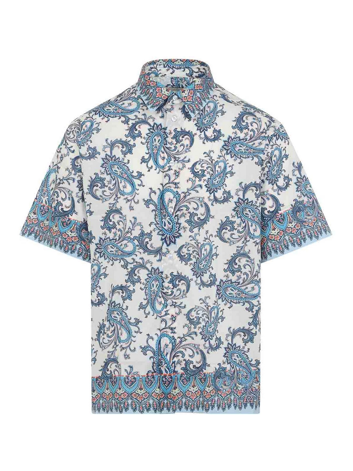 Cotton Shirt With Floral And Paisley Motif