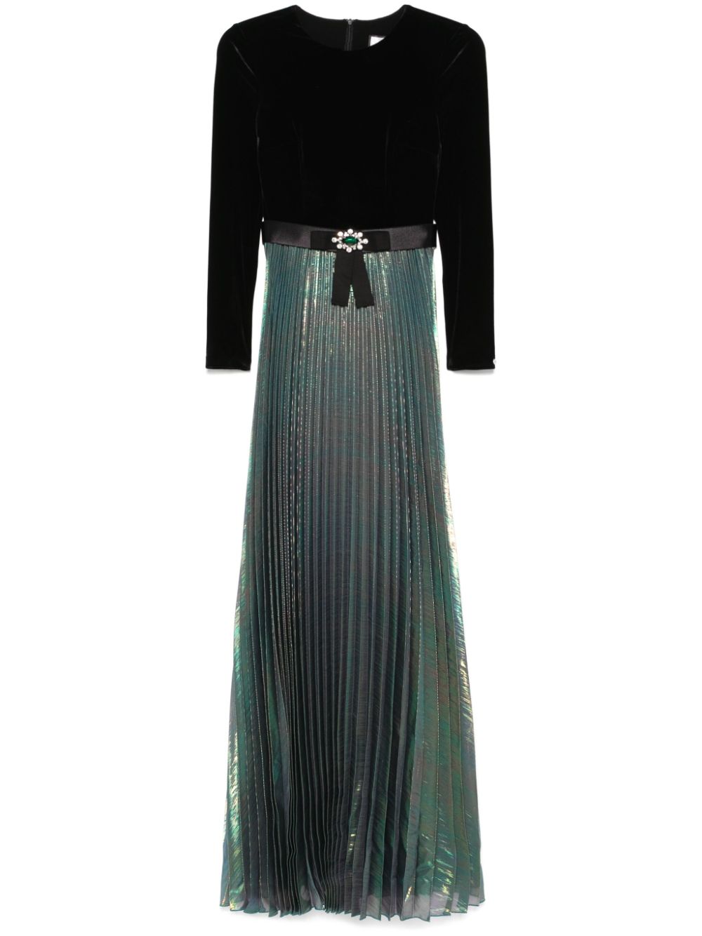Embellished lamé maxi dress - Green