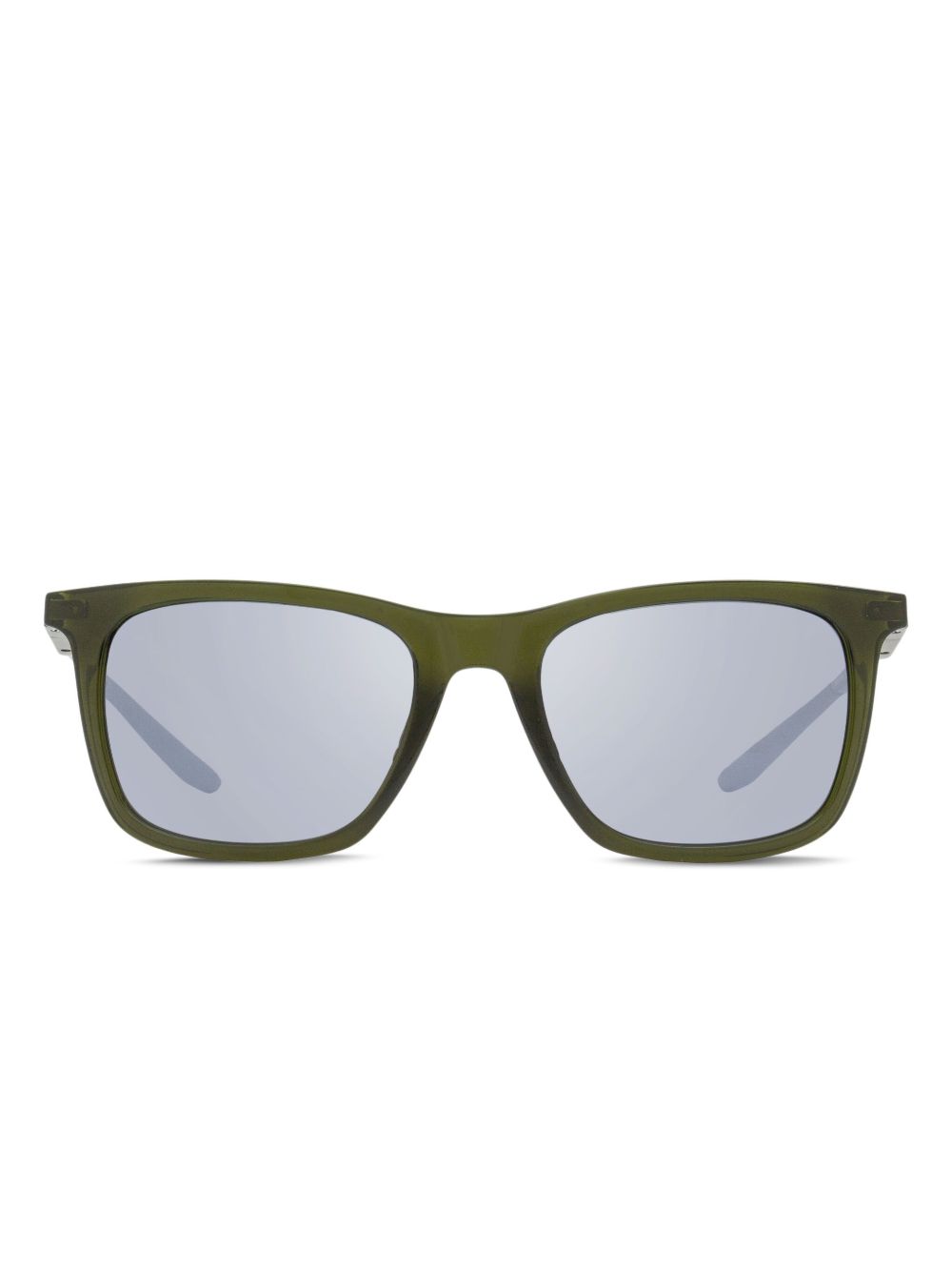 Rectangular metal-temple sunglasses - Green