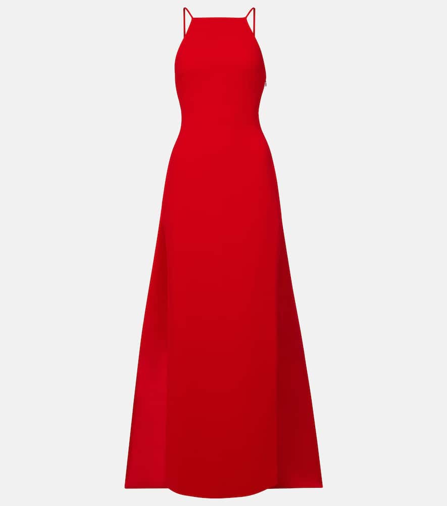 Ulla caped crêpe and satin gown