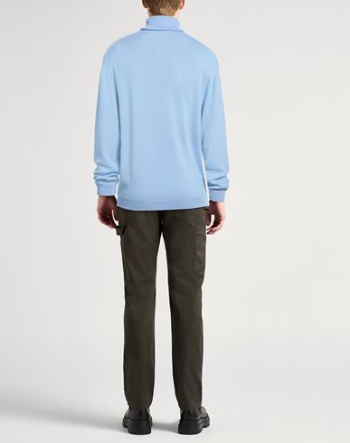 Man Turtleneck Light blue Size L Merino Wool