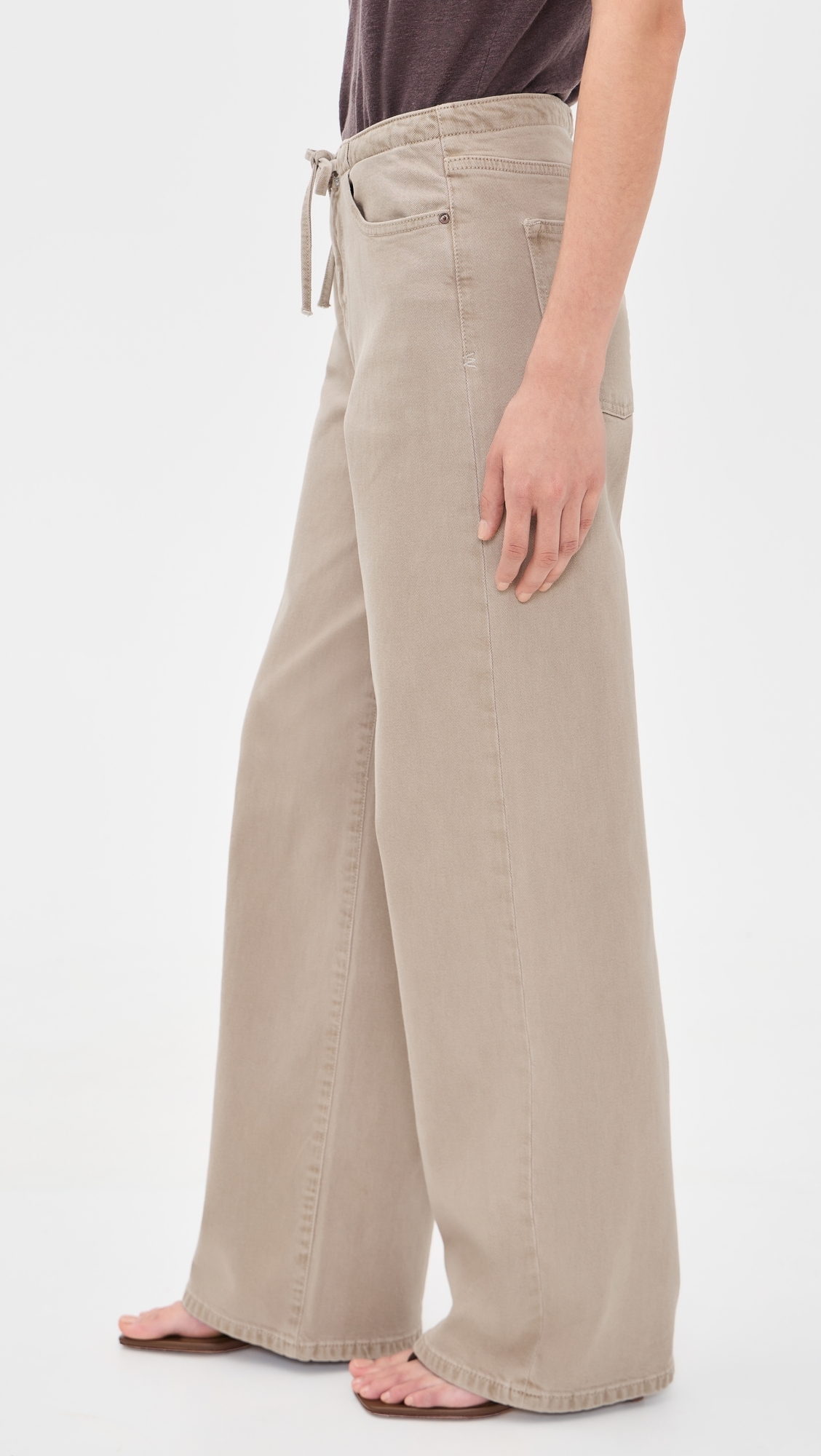 The Big Easy Pull On Wide Leg Jeans Sand Dollar