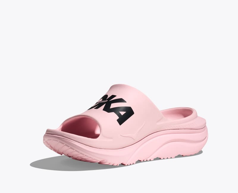 HOKA Ora Athletic Slide Shoes in Carnation/Black