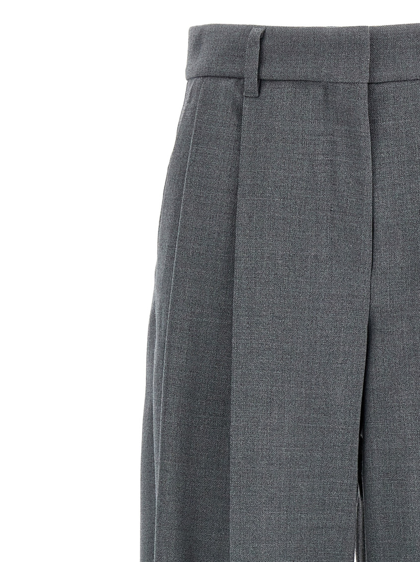 Wide-leg wool trousers - Grey