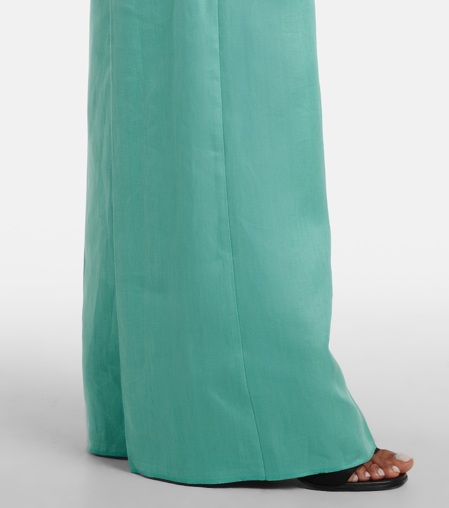 Deserto herringbone linen wide-leg pants