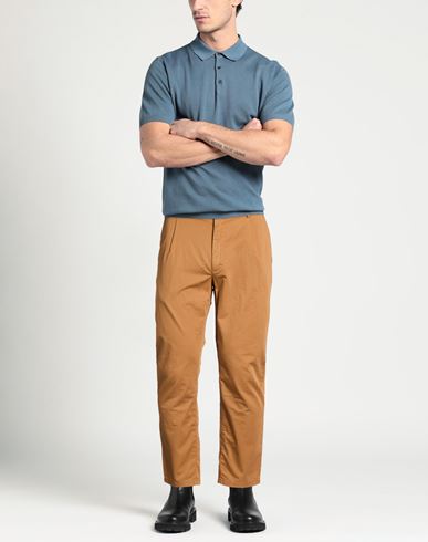 Man Pants Camel Size 36 Cotton, Elastane