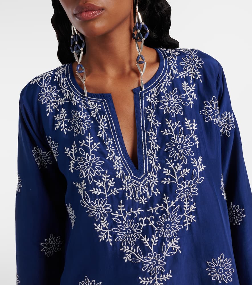 Embroidered silk tunic