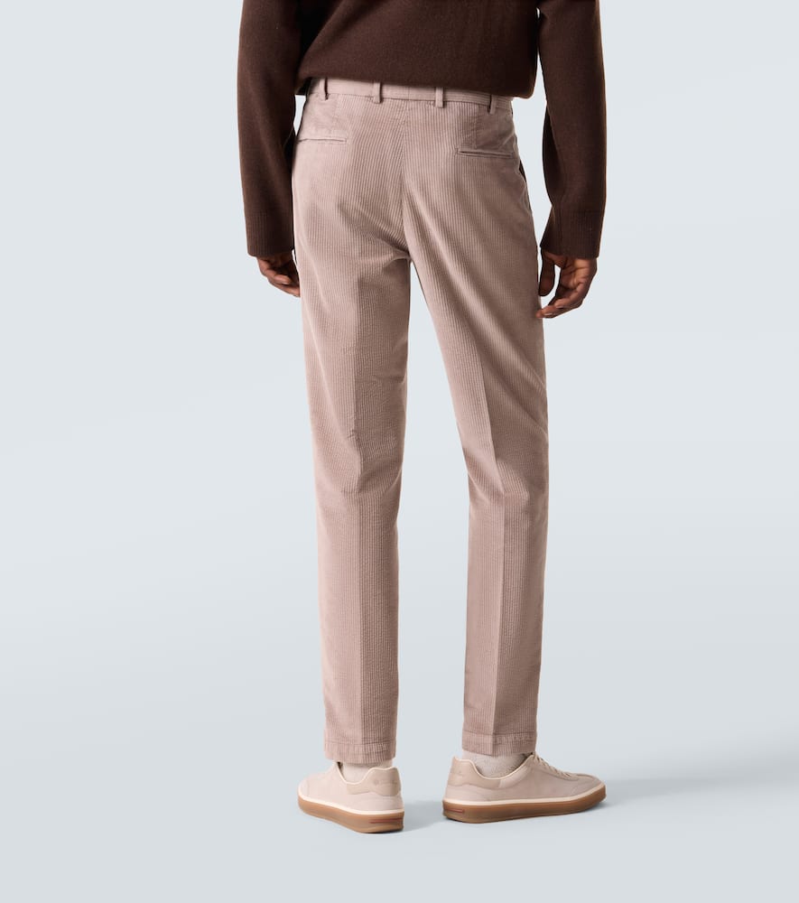 Cotton-blend corduroy slim pants