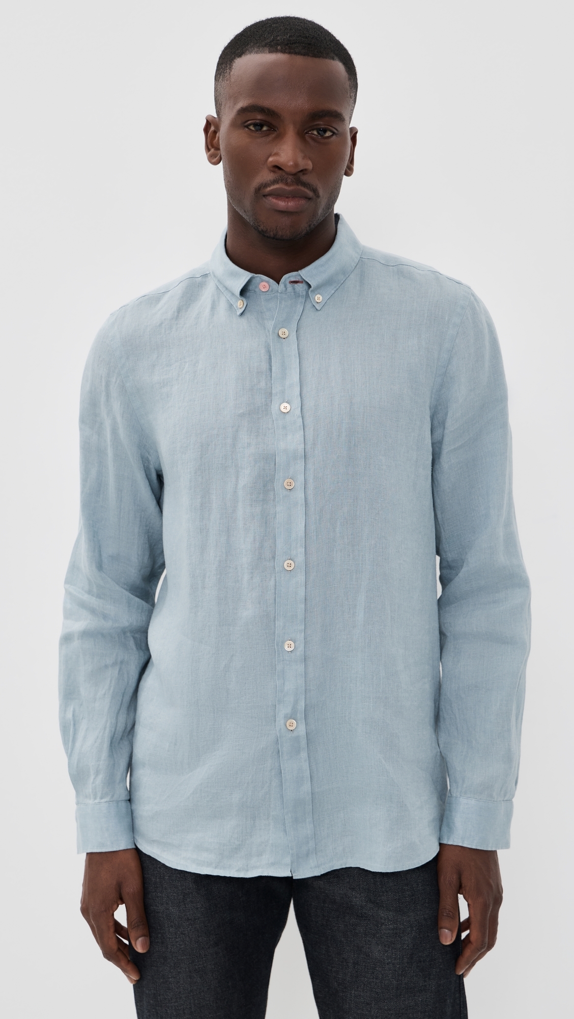 Regular Fit Linen Shirt Blue