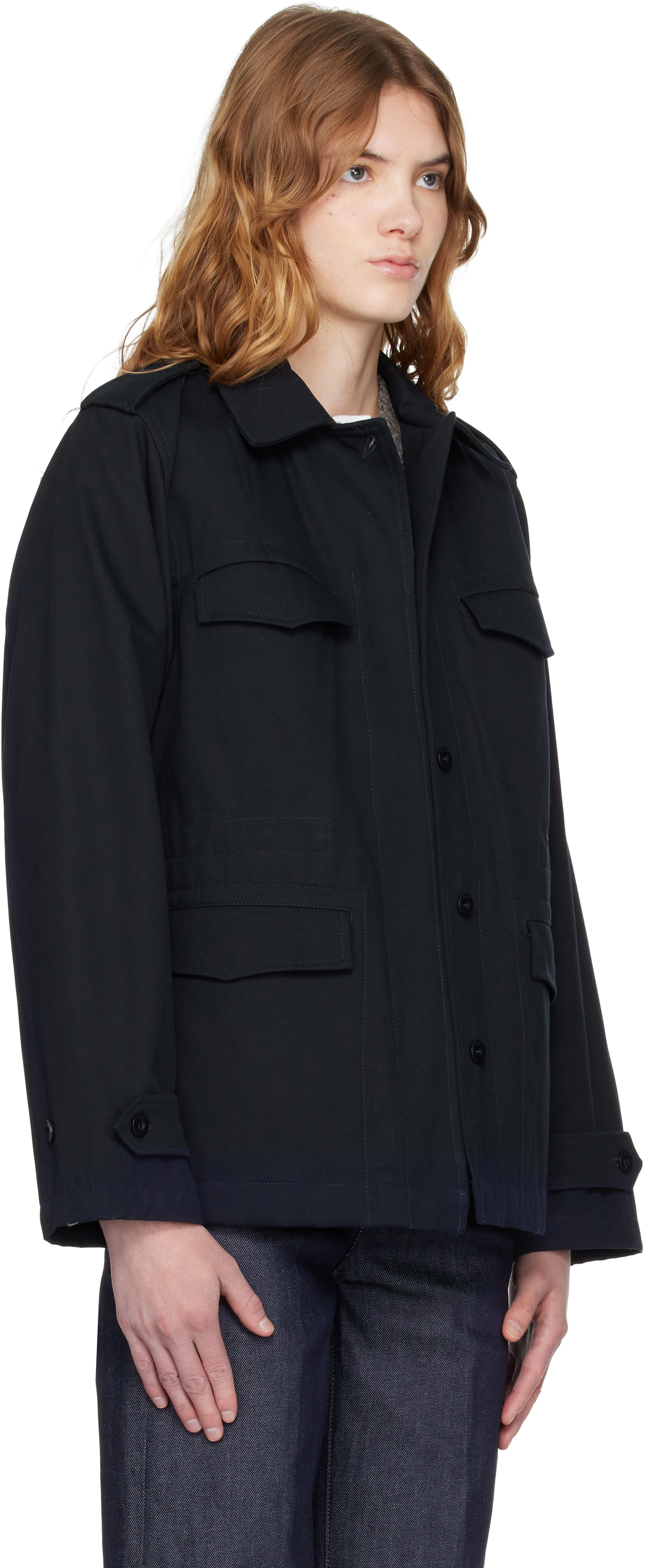 Navy Belted Jacket