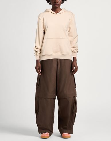Woman Sweatshirt Beige Size M Cotton, Polyester
