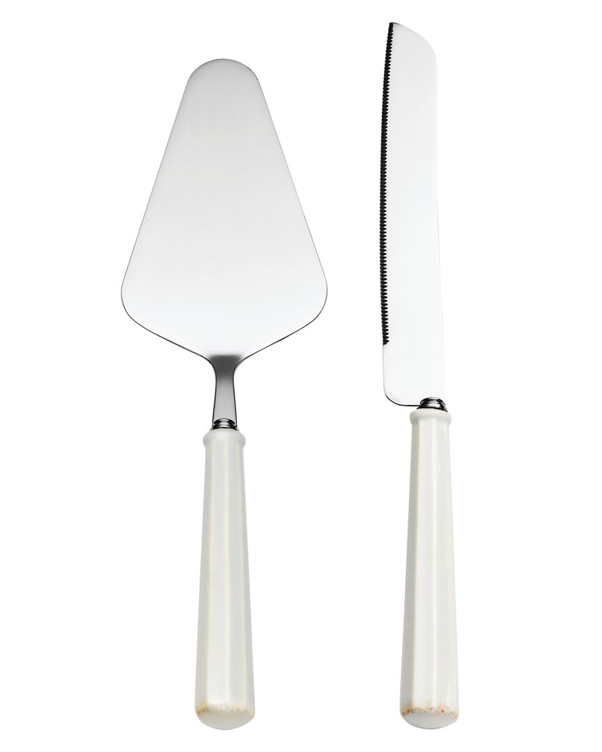 French Perle Scallop 2pc Dessert Set
