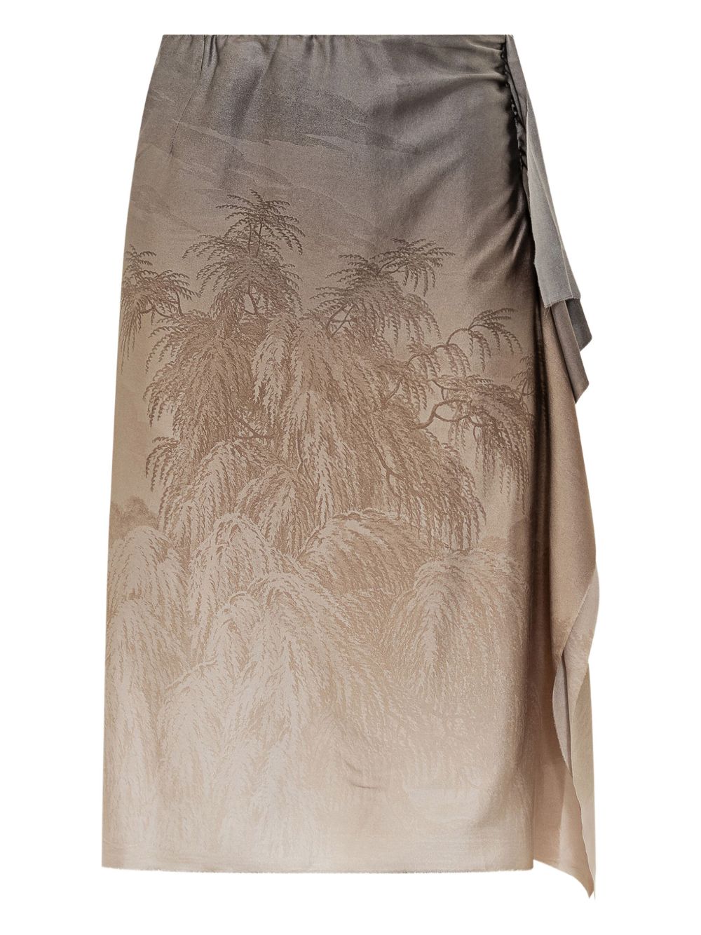 Pierre-Louis Mascia stretch-silk skirt - Brown