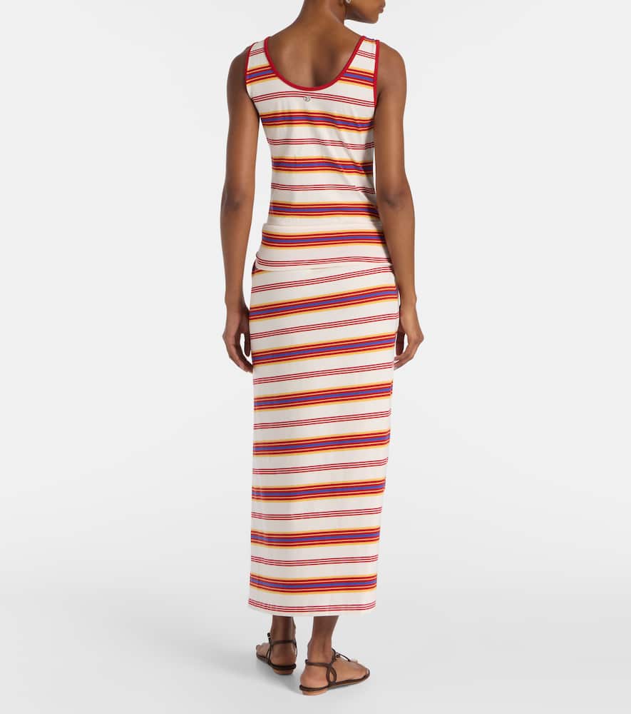 Striped cotton-blend jersey maxi dress