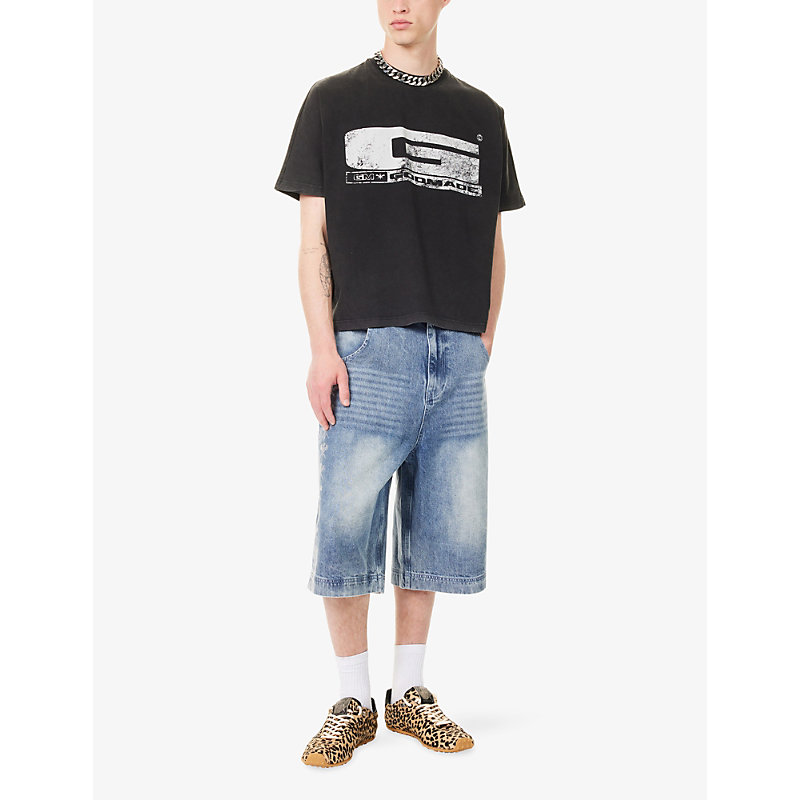 Mens Graphic-Print Cotton T-Shirt