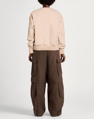 Woman Sweatshirt Beige Size L Cotton, Polyester
