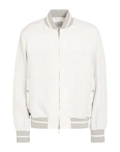 Man Jacket White Size 44 Linen, Polyamide