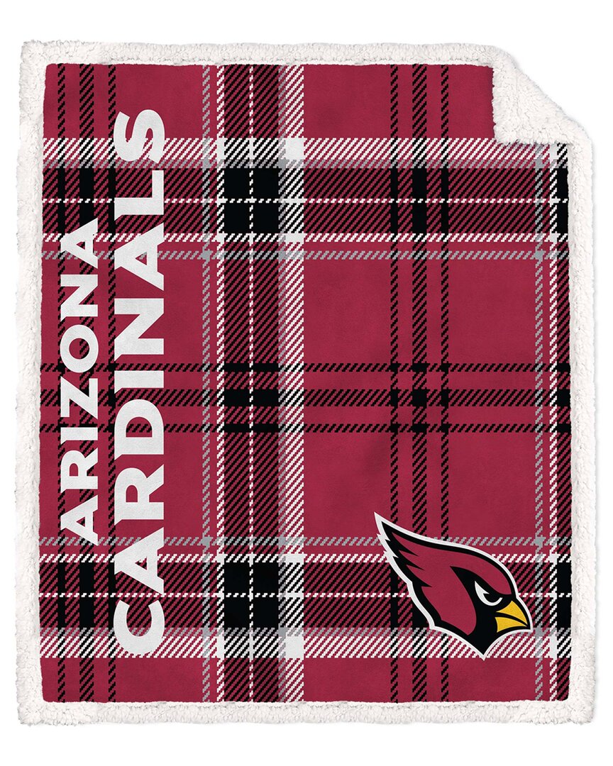 Arizona Cardinals Nfl Team Classic Plaid Sherpa Throw