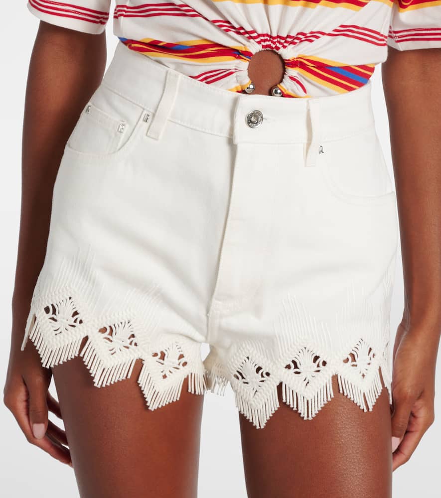 Macramé cotton shorts