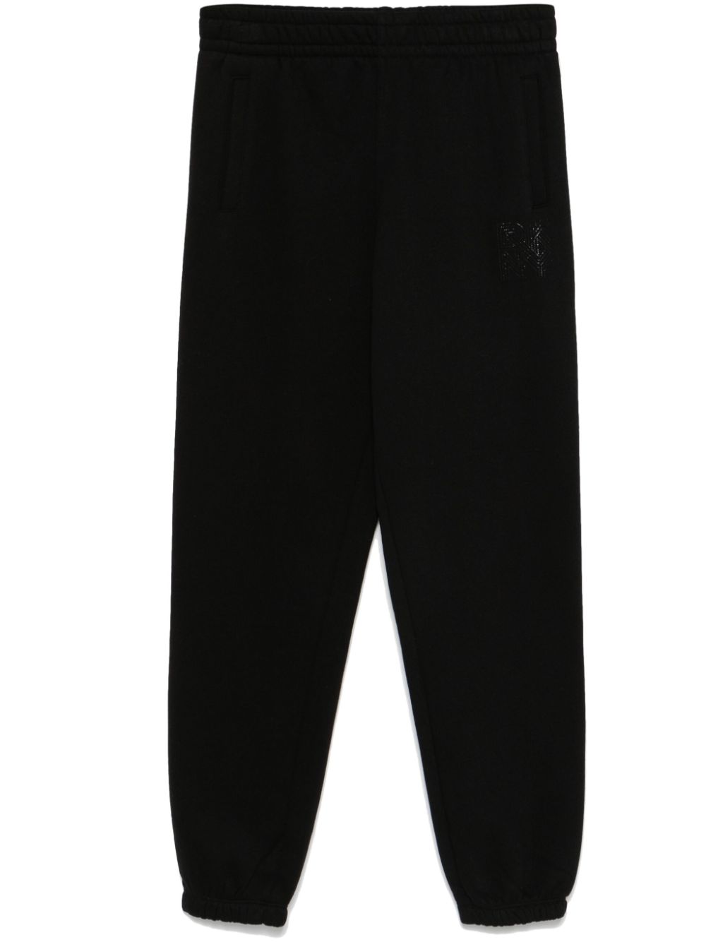 Rhinestone-logo trousers - Black