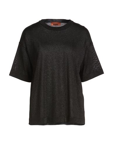 Woman Sweater Black Size 12 Viscose, Metallic fiber