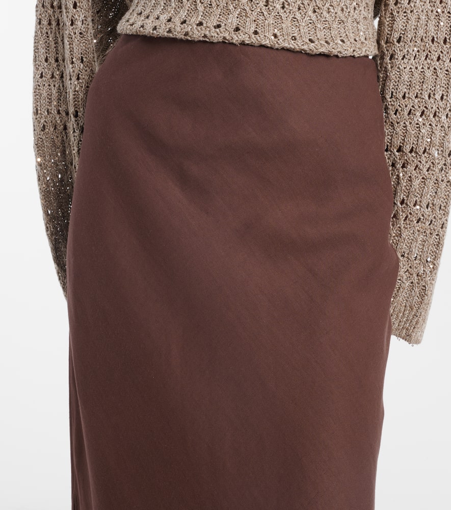 Twill maxi skirt