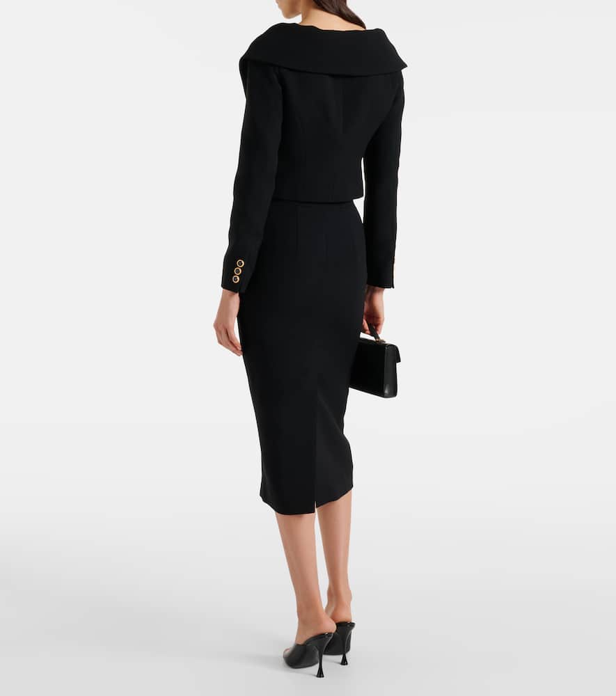 Wool midi skirt
