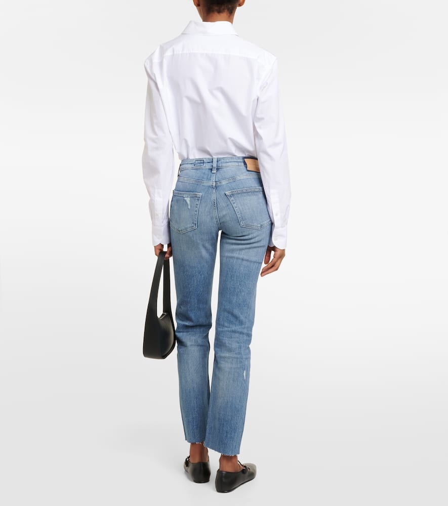 Girlfriend mid-rise straight jeans